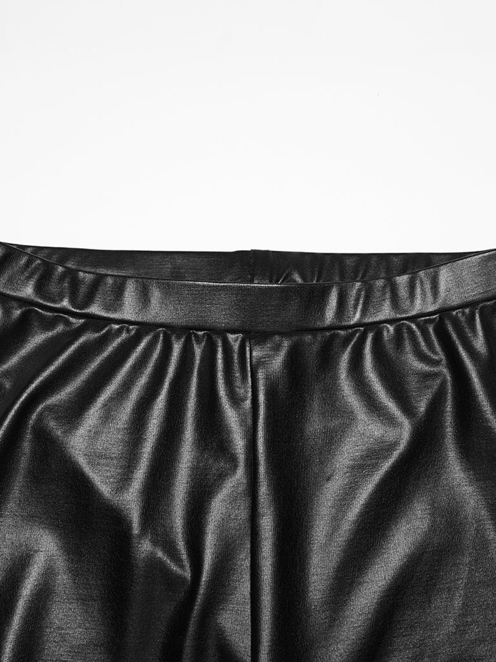 Faux Leather Lace-Up Thigh High Leggings - Black - Picture 9 of 16